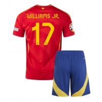 Fotbalové Dres Španělsko Nico Williams #17 Dětské Domácí ME 2024 Krátký Rukáv (+ trenýrky)